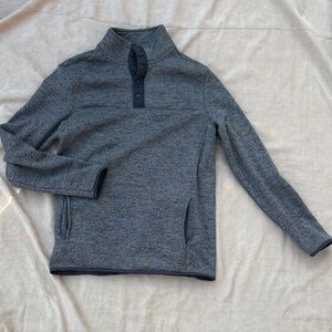 🦘Goodfellow & CoMen  Gray Quarter-Snap Button Kangaroo Pocket Sweater - M